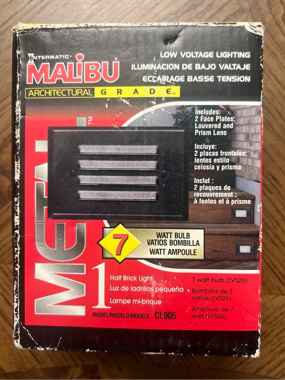 Malibu Deck Light Half Brick Low Voltage Metal Fixture Black Finish CL905 - NEW